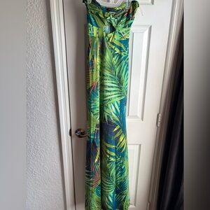 Set of 3-Tropical Palm Print Maxi Dresses